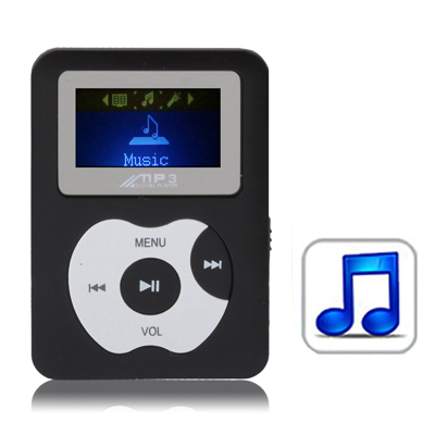 TF (Micro SD) Card Slot MP3 Player with LCD Screen, Speaker (Black)